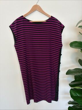 DKNY Striped Dress - midi or knee length. 92% silk & fully lined